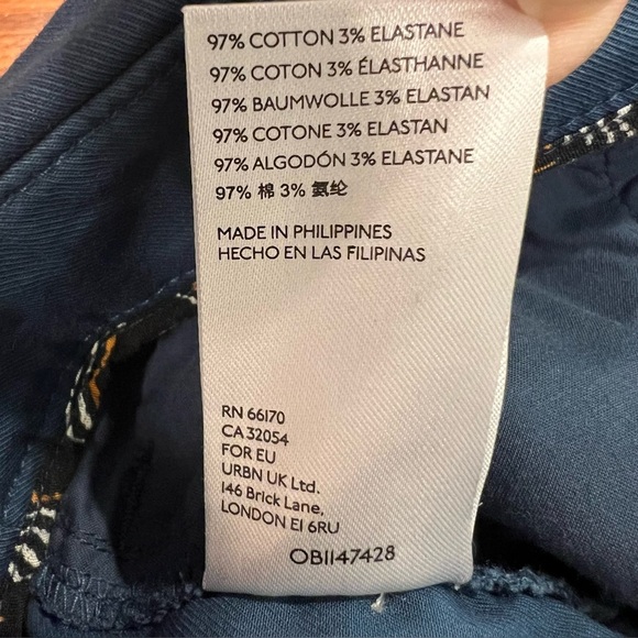 ANTHROPOLOGIE Ellie Belted Utility Pants Embroidered Blue Size 4 - Picture 15 of 16